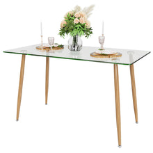 Load image into Gallery viewer, Gymax Modern Glass Dining Table Rectangular Dining Room Table W/Metal Legs For Kitchen