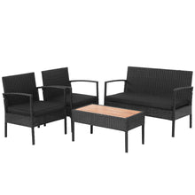Load image into Gallery viewer, Gymax 8PCS Rattan Patio Conversation Furniture Set Outdoor Sofa Set w/ Black Cushions