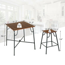 Load image into Gallery viewer, Gymax 5PCS Bar Table Set Counter Height Dining Set w/ 4 Stools Rustic Brown