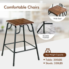 Load image into Gallery viewer, Gymax 5PCS Bar Table Set Counter Height Dining Set w/ 4 Stools Rustic Brown