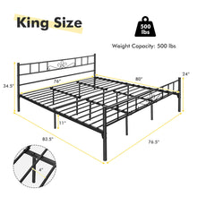 Load image into Gallery viewer, Gymax King Size Metal Platform Bed Frame with Headboard Footboard Mattress Support