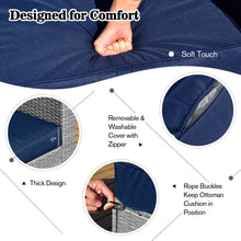 Load image into Gallery viewer, Gymax 8PCS Rattan Patio Space-Saving Furniture Set w/ Waterproof Cover & Navy Cushions