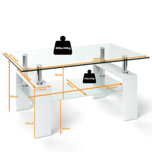 Load image into Gallery viewer, Gymax Rectangular Tempered Glass Coffee Table End Side Table with Shelf Home Furniture
