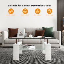Load image into Gallery viewer, Gymax Rectangular Tempered Glass Coffee Table End Side Table with Shelf Home Furniture