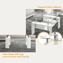 Load image into Gallery viewer, Gymax Rectangular Tempered Glass Coffee Table End Side Table with Shelf Home Furniture