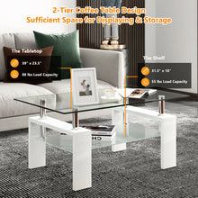 Load image into Gallery viewer, Gymax Rectangular Tempered Glass Coffee Table End Side Table with Shelf Home Furniture
