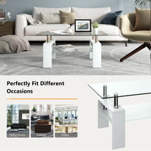 Load image into Gallery viewer, Gymax Rectangular Tempered Glass Coffee Table End Side Table with Shelf Home Furniture
