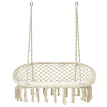 Load image into Gallery viewer, Gymax 2 Person Hanging Hammock Chair with Cushion Macrame Swing 330 lbs Capacity