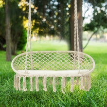 Load image into Gallery viewer, Gymax 2 Person Hanging Hammock Chair with Cushion Macrame Swing 330 lbs Capacity