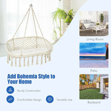 Load image into Gallery viewer, Gymax 2 Person Hanging Hammock Chair with Cushion Macrame Swing 330 lbs Capacity
