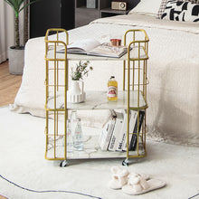 Load image into Gallery viewer, Gymax 3-Tier Kitchen Storage Utility Cart Gold Rolling Bar Serving w/Lockable Casters