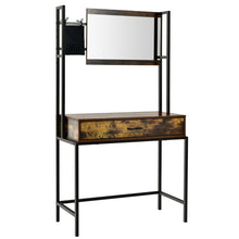 Load image into Gallery viewer, Gymax Industrial Vanity Table with 3-Height Adjustable Mirror Storage Bag Large Drawer