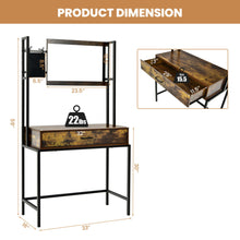 Load image into Gallery viewer, Gymax Industrial Vanity Table with 3-Height Adjustable Mirror Storage Bag Large Drawer
