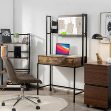 Load image into Gallery viewer, Gymax Industrial Vanity Table with 3-Height Adjustable Mirror Storage Bag Large Drawer