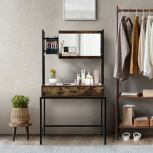 Load image into Gallery viewer, Gymax Industrial Vanity Table with 3-Height Adjustable Mirror Storage Bag Large Drawer