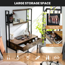 Load image into Gallery viewer, Gymax Industrial Vanity Table with 3-Height Adjustable Mirror Storage Bag Large Drawer