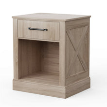 Load image into Gallery viewer, Gymax Nightstand with Drawer and Shelf Rustic Wooden Bedside Table Bedroom
