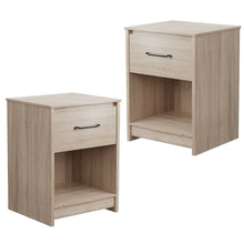 Load image into Gallery viewer, Gymax 2PCS Nightstand with Drawer Storage Shelf Wooden End Side Table Bedroom