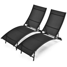 Load image into Gallery viewer, Gymax 2PCS Outdoor Patio Foldable Chaise Lounge Set w/ 5-Position Adjustable Backrest