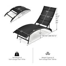 Load image into Gallery viewer, Gymax 2PCS Outdoor Patio Foldable Chaise Lounge Set w/ 5-Position Adjustable Backrest