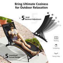 Load image into Gallery viewer, Gymax 2PCS Outdoor Patio Foldable Chaise Lounge Set w/ 5-Position Adjustable Backrest