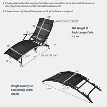 Load image into Gallery viewer, Gymax Set of 2 Foldable Patio Chaise Lounge w/ 5-level Backrest Outdoor Recliner Chair