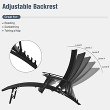 Load image into Gallery viewer, Gymax Set of 2 Foldable Patio Chaise Lounge w/ 5-level Backrest Outdoor Recliner Chair
