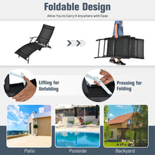 Load image into Gallery viewer, Gymax Set of 2 Foldable Patio Chaise Lounge w/ 5-level Backrest Outdoor Recliner Chair