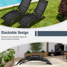 Load image into Gallery viewer, Gymax Set of 2 Foldable Patio Chaise Lounge w/ 5-level Backrest Outdoor Recliner Chair