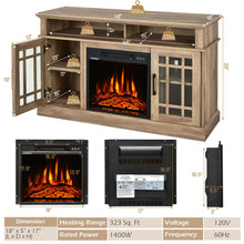 Load image into Gallery viewer, Gymax 48'' Fireplace TV Stand W/ 1400W Electric Fireplace for TVs up to 50 Inches