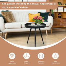 Load image into Gallery viewer, Gymax Round Coffee Table Modern End Table Versatile Side Table w/ Wooden Tray Top