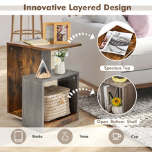 Load image into Gallery viewer, Gymax 2PCS 3 Tier Sofa Side End Table Storage Shelf Compact for Living Room Bedroom
