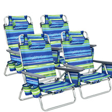 Load image into Gallery viewer, Gymax 4PCS Folding Backpack Beach Chair Reclining Camping Chair w/ Storage Bag