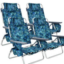Load image into Gallery viewer, Gymax 4PCS Folding Backpack Beach Chair Reclining Camping Chair w/ Storage Bag