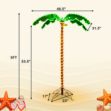 Load image into Gallery viewer, Gymax 5ft Pre-lit LED Rope Light Palm Tree Hawaii-Style Holiday Decor w/ 198 LED Lights