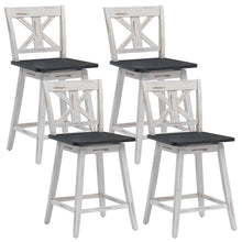 Load image into Gallery viewer, Gymax 4PCS Swivel Bar Stools w/ Footrest Counter Height Chairs for Home
