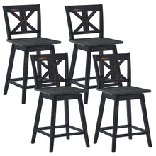 Load image into Gallery viewer, Gymax 4PCS Swivel Bar Stools w/ Footrest Counter Height Chairs for Home