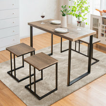 Load image into Gallery viewer, Gymax 4-Piece Dining Table Set Industrial Dinette Set Kitchen Table w/Bench & 2 Stools