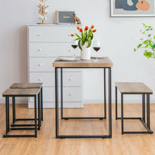 Load image into Gallery viewer, Gymax 4-Piece Dining Table Set Industrial Dinette Set Kitchen Table w/Bench & 2 Stools
