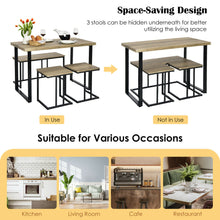 Load image into Gallery viewer, Gymax 4-Piece Dining Table Set Industrial Dinette Set Kitchen Table w/Bench & 2 Stools