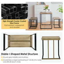 Load image into Gallery viewer, Gymax 4-Piece Dining Table Set Industrial Dinette Set Kitchen Table w/Bench & 2 Stools
