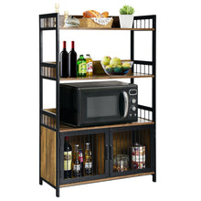 Load image into Gallery viewer, Gymax 3-Tier Baker's Rack Industrial Kitchen Microwave Oven Stand w/Storage Cabinet