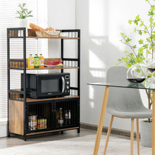Load image into Gallery viewer, Gymax 3-Tier Baker's Rack Industrial Kitchen Microwave Oven Stand w/Storage Cabinet