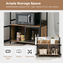 Load image into Gallery viewer, Gymax 3-Tier Baker's Rack Industrial Kitchen Microwave Oven Stand w/Storage Cabinet
