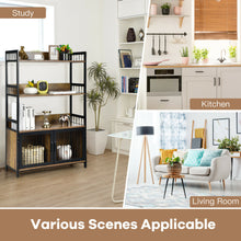 Load image into Gallery viewer, Gymax 3-Tier Baker's Rack Industrial Kitchen Microwave Oven Stand w/Storage Cabinet