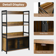 Load image into Gallery viewer, Gymax 3-Tier Baker's Rack Industrial Kitchen Microwave Oven Stand w/Storage Cabinet