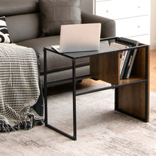 Load image into Gallery viewer, Gymax C Shape Sofa Side End Table Reversible Snack Table Nightstand Steel Frame Oak