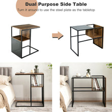 Load image into Gallery viewer, Gymax C Shape Sofa Side End Table Reversible Snack Table Nightstand Steel Frame Oak