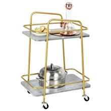 Load image into Gallery viewer, Gymax Gold Serving Cart Utility Trolley on Wheel Rolling Kitchen Rack w/Handle