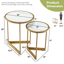 Load image into Gallery viewer, Gymax Round Nesting Table Set of 2 Modern Side End Table Space-saving V-shaped Base